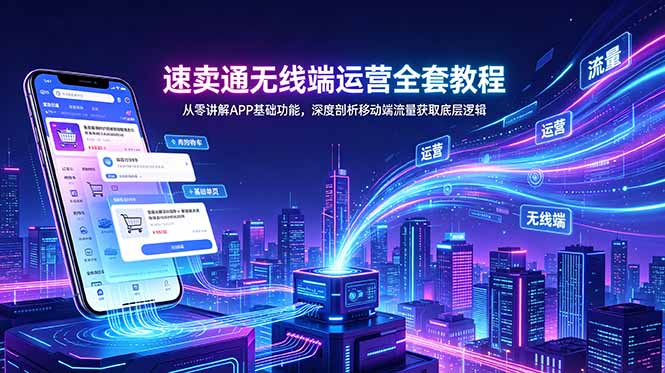 速卖通无线端运营全套教程,从零讲解APP基础功能,深度剖析移动端流量获取底层逻辑-资源社