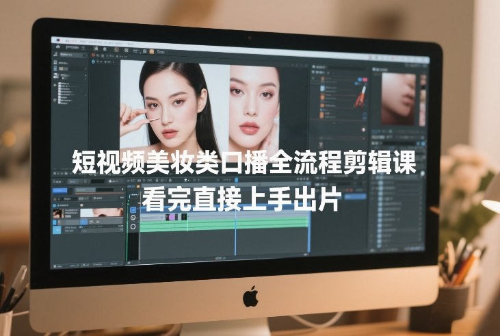 短视频美妆类口播全流程剪辑课，看完直接上手出片-资源社