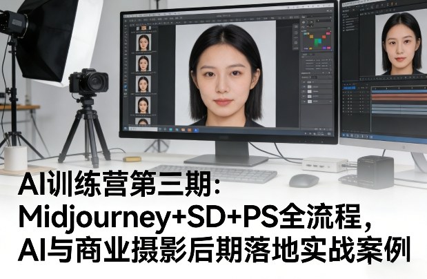 AI训练营第三期：Midjourney+SD+PS全流程，AI与商业摄影后期落地实战案例-资源社