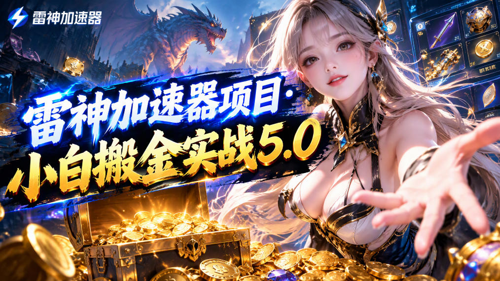雷神加速器项目·小白搬金实战5.0，抖音W播100-150r，小白入局一天也能几十r-资源社