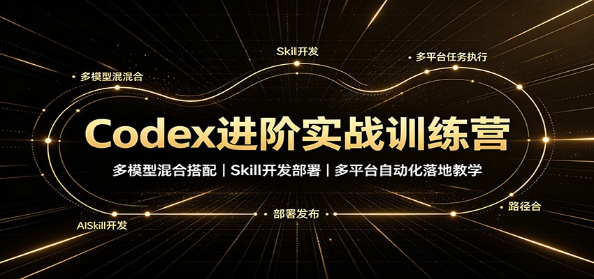 Codex进阶实战训练营:多模型混合搭配,Skill开发部署,多平台自动化落地教学-资源社
