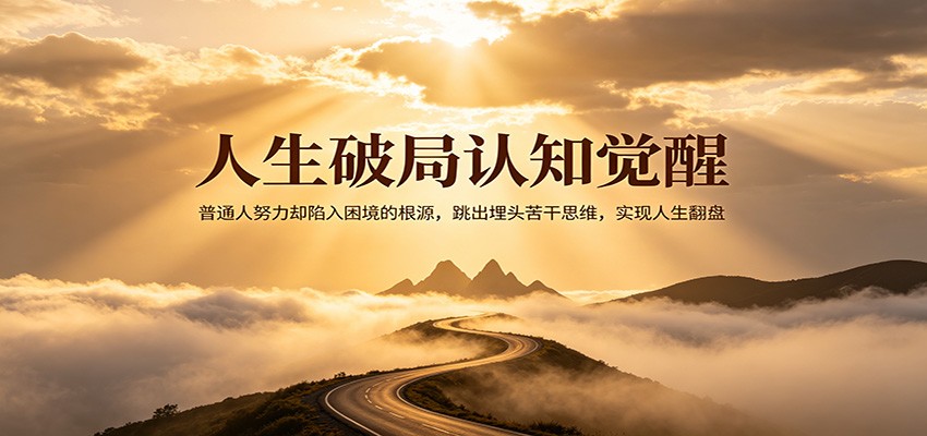 人生破局认知觉醒，普通人努力却陷入困境的根源，跳出埋头苦干思维，实现人生翻盘-资源社