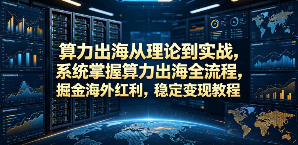 算力出海从理论到实战，系统掌握算力出海全流程，掘金海外红利，稳定变现教程-资源社