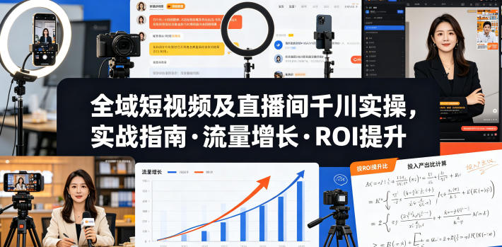全域短视频及直播间千川实操，实战指南·流量增长·ROI提升(更新)-资源社