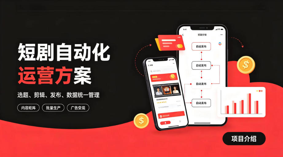 快手全自动短剧矩阵项目｜自动化分发，流量持续变现【揭秘】-资源社