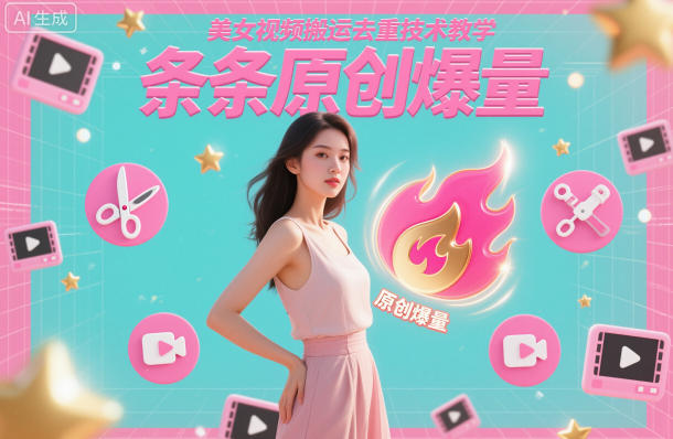美女视频搬运去重技术教学，条条原创爆量-资源社