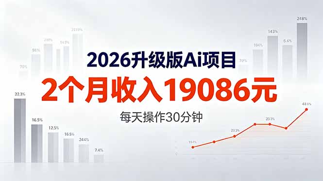 2026升级版Ai任务，2个月收入19086元，熟练后每天操作30分钟！-资源社