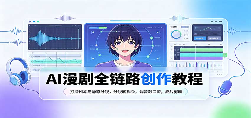 AI漫剧全链路创作教程:打磨剧本与静态分镜,分镜转视频,调音对口型,成片剪辑-资源社