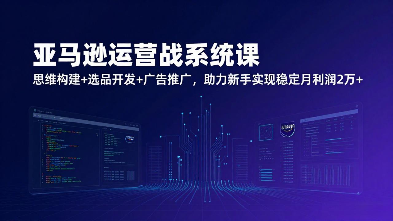 亚马逊运营实战系统课，思维构建+选品开发+广告推广，助力新手实现稳定月利润2万+(更新-资源社