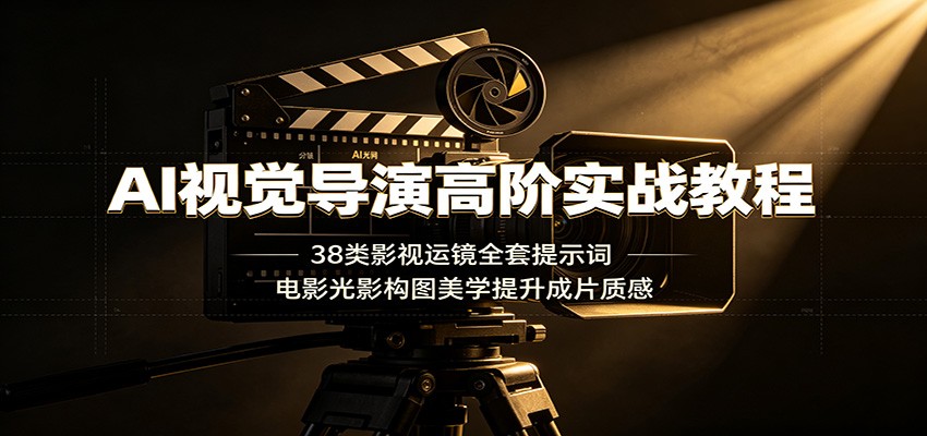 AI视觉导演高阶实战教程：38类影视运镜全套提示词，电影光影构图美学提升成片质感-资源社