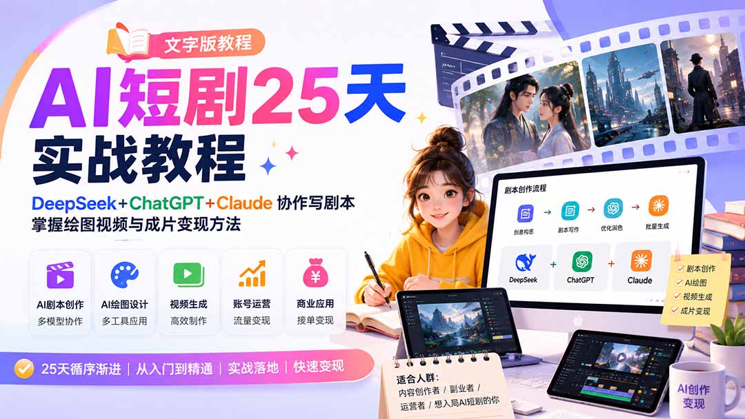 AI短剧25天实战教程(文字版教程-资源社