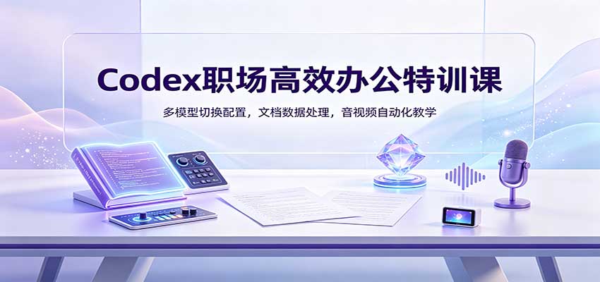 Codex职场高效办公特训课:多模型切换配置,文档数据处理,音视频自动化教学-资源社