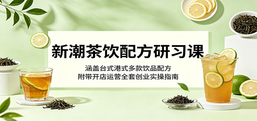 新潮茶饮配方研习课：涵盖台式港式多款饮品配方，附带开店运营全套创业实操指南-资源社
