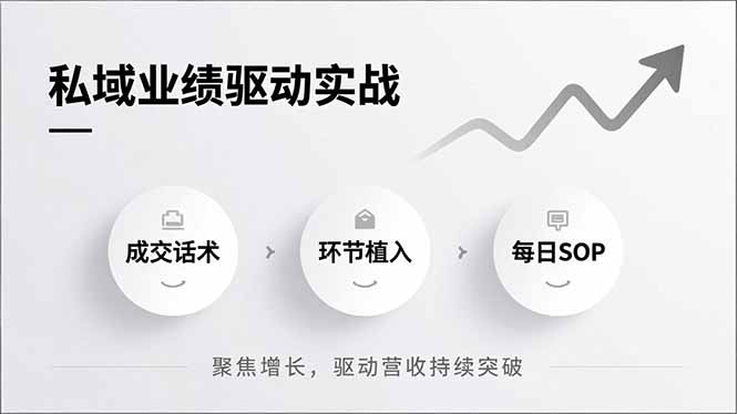 私域业绩驱动实战，成交话术、环节植入、每日SOP，聚焦增长，驱动营收持续突破-资源社