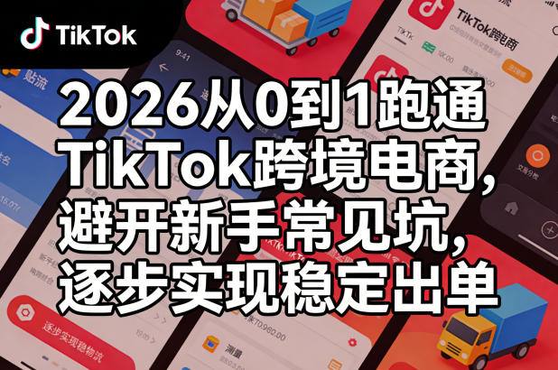 2026从0到1跑通TikTok跨境电商，避开新手常见坑，逐步实现稳定出单(更新0414)-资源社