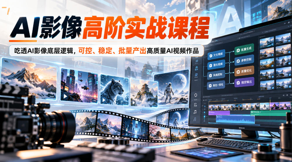AI影像高阶实战课程，吃透AI影像底层逻辑，可控、稳定、批量产出高质量AI视频作品-资源社