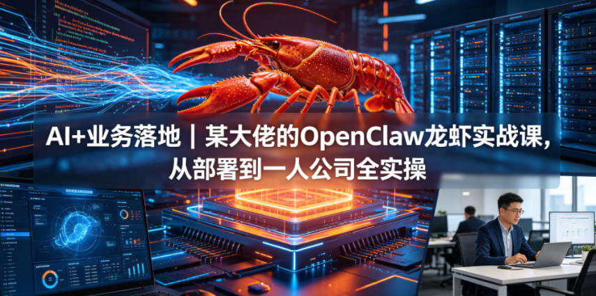 AI+业务落地｜某大佬的OpenClaw小龙虾实战课，从部署到一人公司全实操-资源社