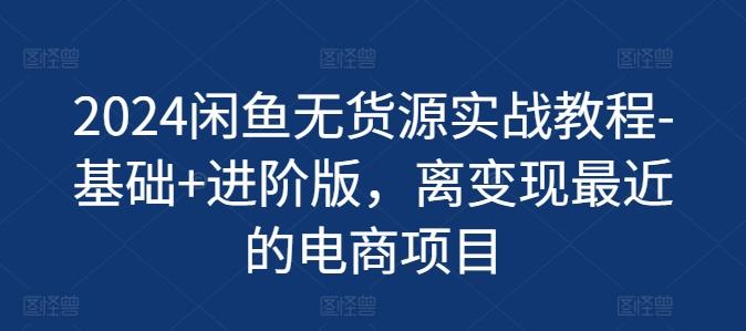 2024闲鱼无货源实战教程-基础+进阶版，离变现最近的电商项目-资源社