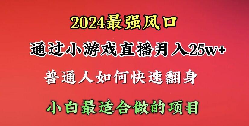 (10020期)2024年最强风口，通过小游戏直播月入25w+单日收益5000+小白最适合做的项目-资源社