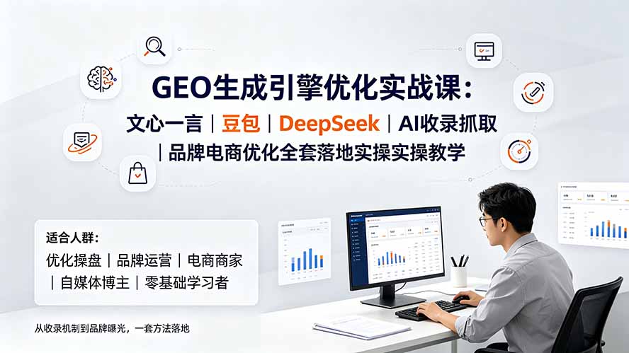 GEO生成引擎优化实战课:文心一言|豆包|DeepSeek|AI收录抓取|品牌电商优化全套落地实操教学-资源社