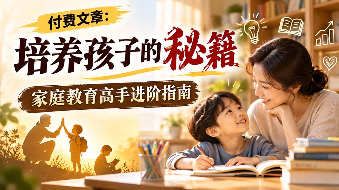 付费文章:培养孩子的秘籍,家庭教育高手进阶指南-资源社