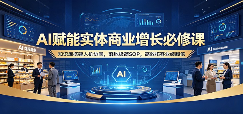 AI赋能实体商业增长必修课：知识库搭建人机协同，落地极简SOP，高效拓客业绩翻倍-资源社