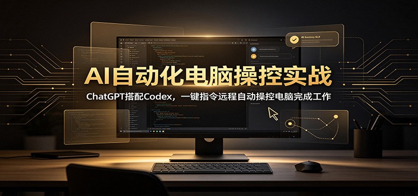 AI自动化电脑操控实战:ChatGPT搭配Codex,一键指令远程自动操控电脑完成工作-资源社