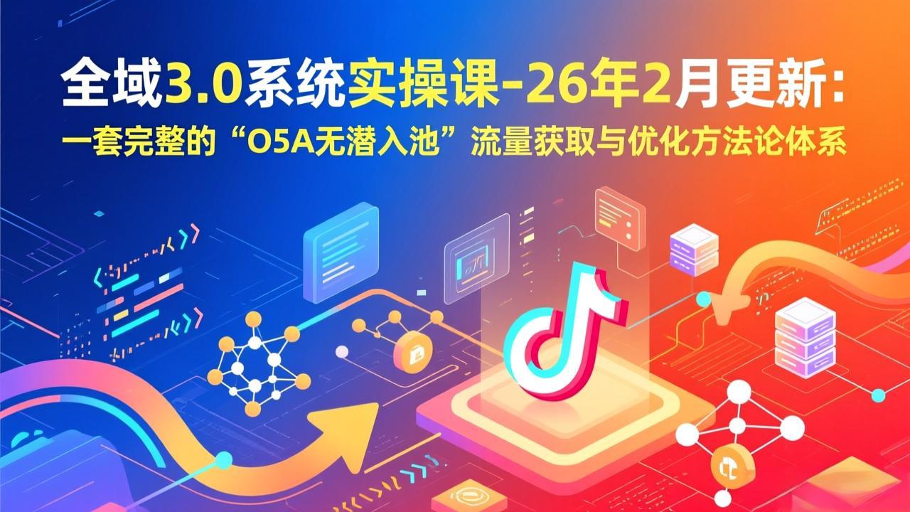 全域3.0系统实操课-26年2月更新：一套完整的“O5A无潜入池”流量获取与优化方法论体系-资源社