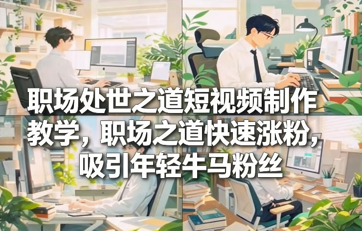 职场处世之道短视频制作教学，职场之道快速涨粉，吸引年轻牛马粉丝-资源社