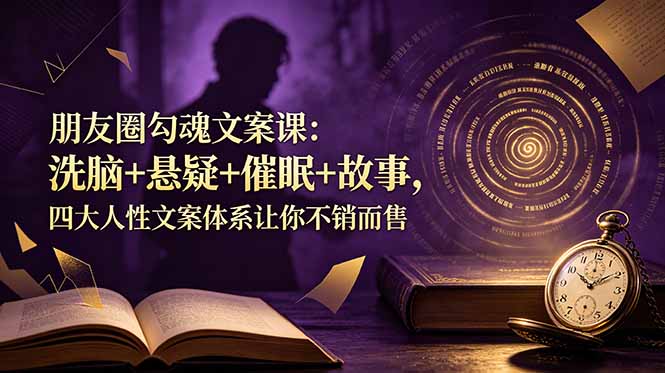 朋友圈勾魂文案课：洗脑+悬疑+催眠+故事，四大人性文案体系让你不销而售-资源社
