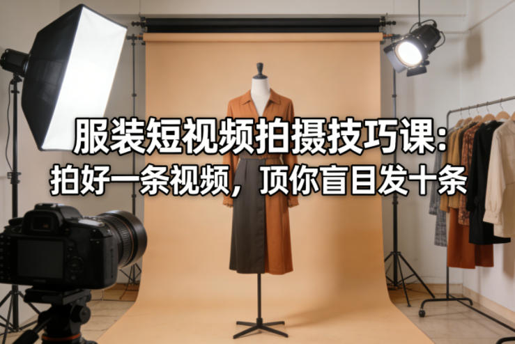 服装短视频拍摄技巧课：拍好一条视频，顶你盲目发十条-资源社