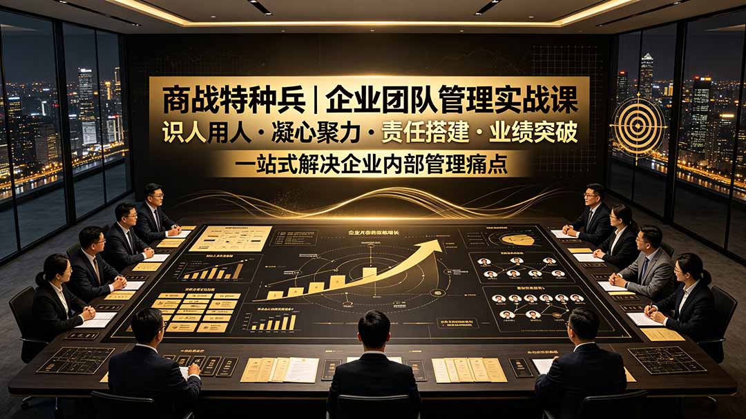 商战特种兵|企业团队管理实战课:识人用人|凝心聚力|责任搭建|业绩突破,一站式解决企业内部管理痛点-资源社