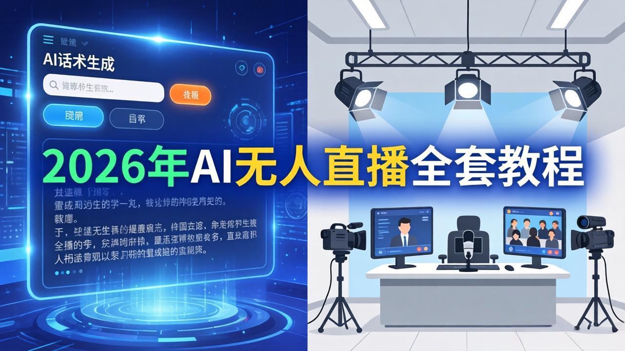 2026年AI无人直播全套教程：OBS安装+软件配置+直播间搭建+话术生成+一键开播实操-资源社