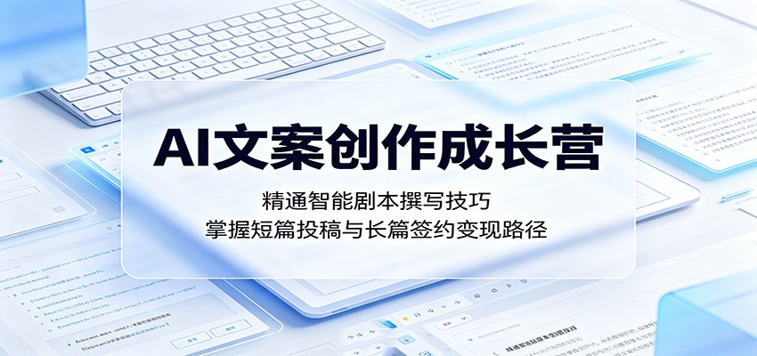 AI文案创作成长营：精通智能剧本撰写技巧，掌握短篇投稿与长篇签约变现路径-资源社