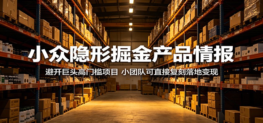 小众隐形掘金产品情报：避开巨头高门槛项目，小团队可直接复刻落地变现-资源社