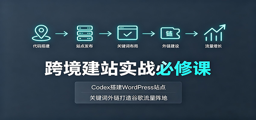 跨境建站实战必修课：Codex搭建WordPress站点，关键词外链打造谷歌流量阵地-资源社