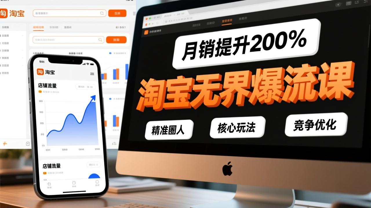 淘宝无界爆流课，精准圈人、核心玩法、竞争优化，快速引爆店铺流量，月销提升200%-资源社