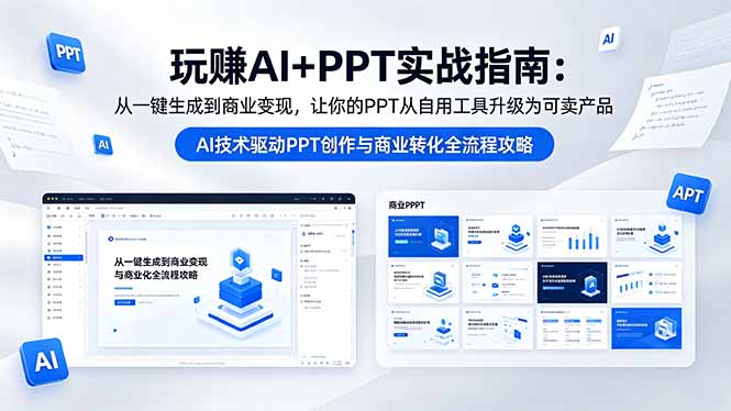 玩赚AI+PPT实战指南-更新5月13:从一键生成到商业变现,让你的PPT从自用工具升级为可卖产品-资源社