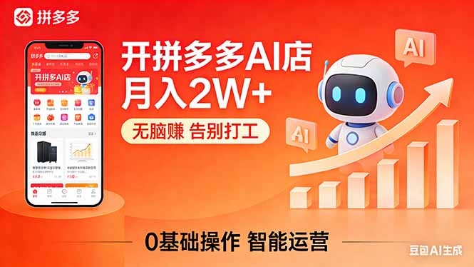 开一家拼多多AI店，月入2W+，无脑赚，告别打工，附SOP手册-资源社