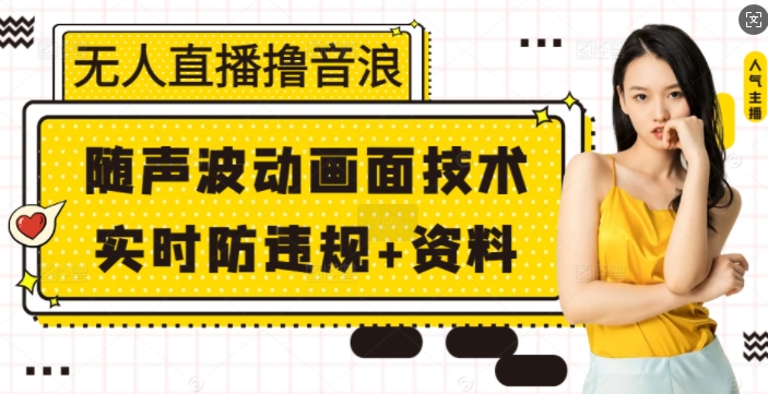 无人直播撸音浪+随声波动画面技术+实时防违规+资料【揭秘】-资源社