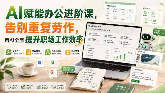 AI赋能办公进阶课,告别重复劳作,用AI全面提升职场工作效率-资源社