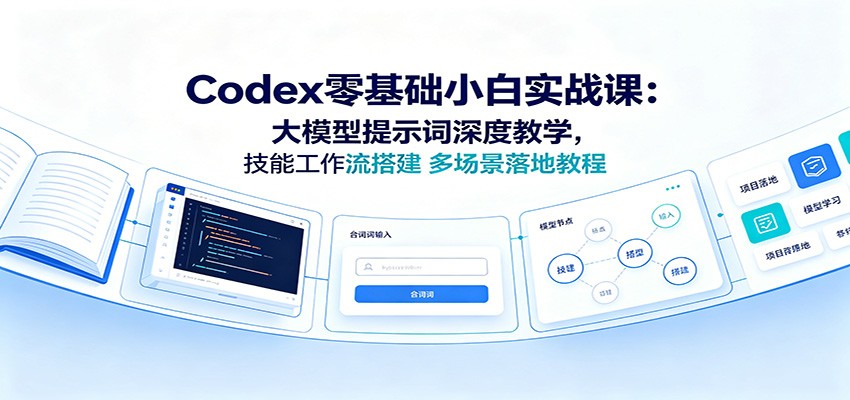 Codex零基础小白实战课：大模型提示词深度教学，技能工作流搭建多场景落地教程-资源社