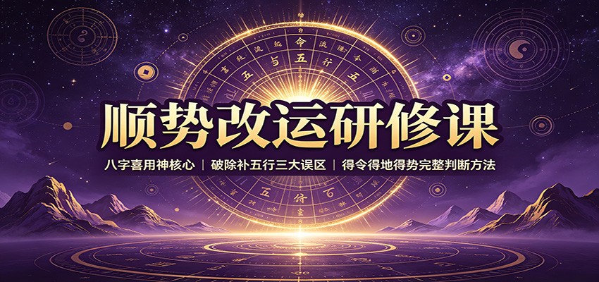 顺势改运研修课:八字喜用神核心,破除补五行三大误区,得令得地得势完整判断方法-资源社