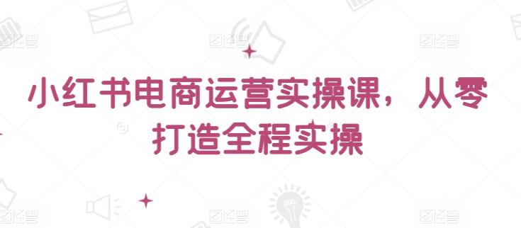 小红书电商运营实操课，​从零打造全程实操-资源社