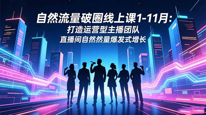 自然流量破圈线上课1-11月:打造运营型主播团队 直播间自然流量爆发式增长-资源社