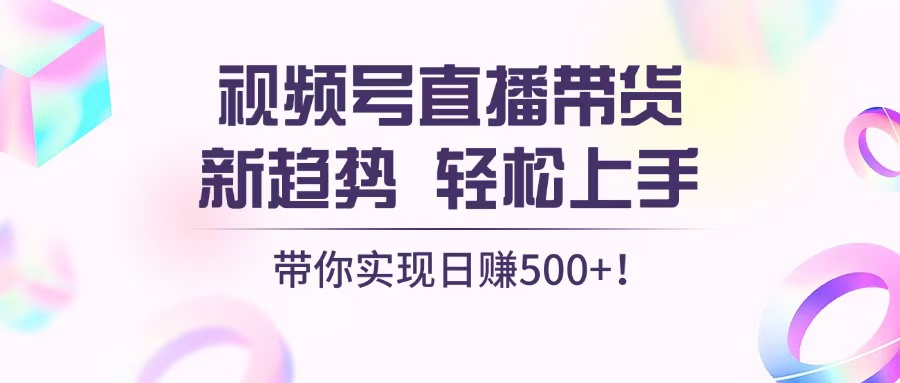 视频号直播带货新趋势，轻松上手，带你实现日赚500+-资源社