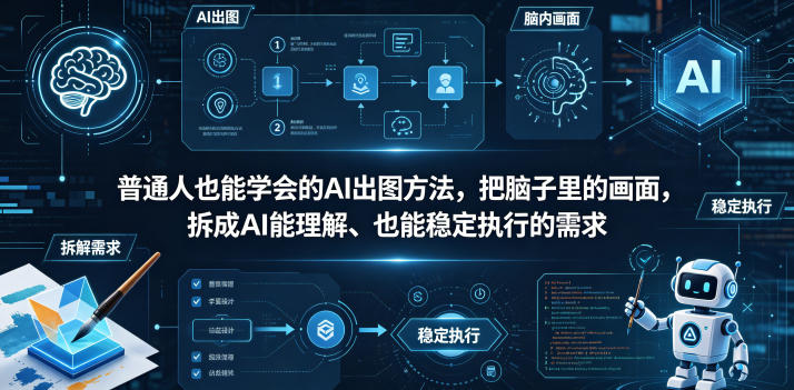普通⼈也能学会的AI出图⽅法，把脑子里的画面，拆成AI能理解、也能稳定执行的需求【文档】-资源社