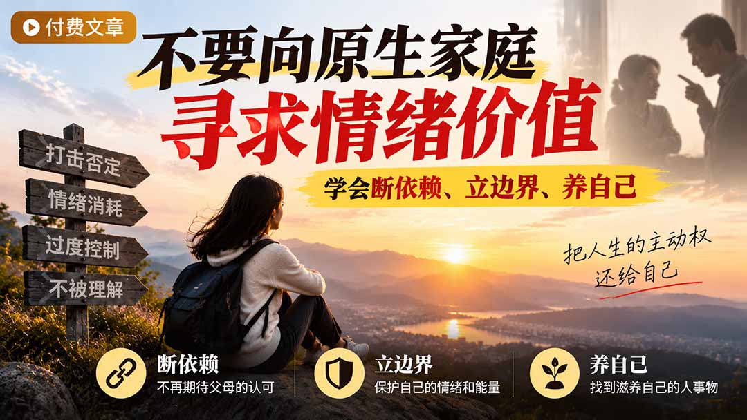 付费文章:不要向原生家庭寻求情绪价值,学会断依赖、立边界、养自己-资源社