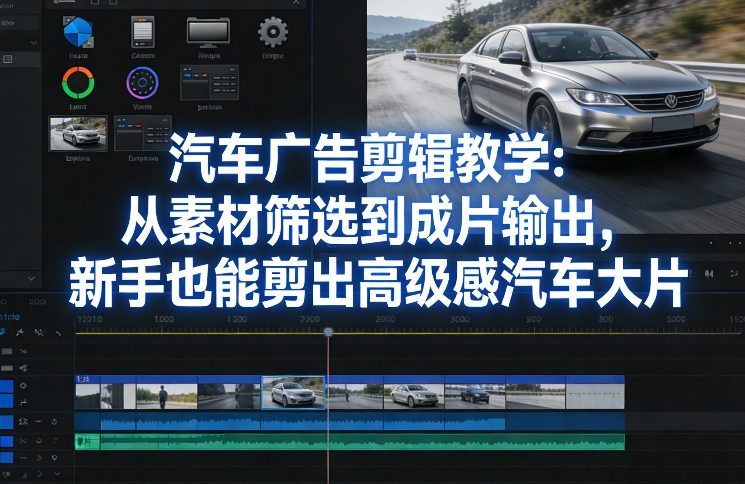 汽车广告剪辑教学：从素材筛选到成片输出，新手也能剪出高级感汽车大片-资源社