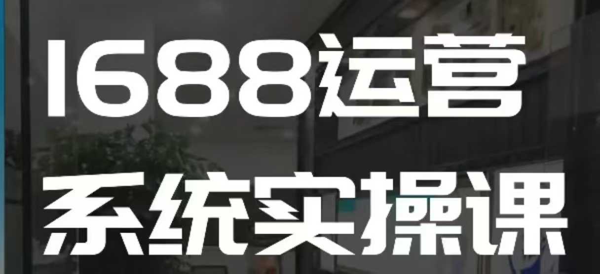 1688高阶运营系统实操课，快速掌握1688店铺运营的核心玩法-资源社